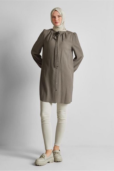 Alvina Tunic with Tie Collar 45625