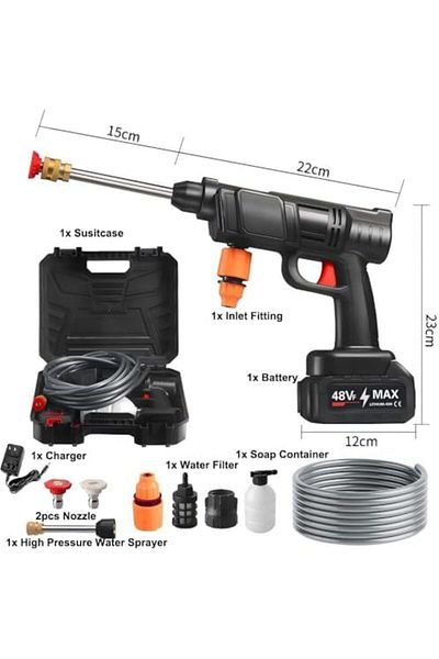 Generic Rechargeable Cordless Pressure Washer, 30Bar Pressure Water Spray Machine