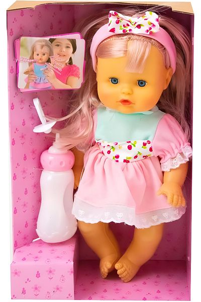 BONNIE BABY Doll set with Pink dress, milk feeder and music for kids, Best birthday gift for kids Children