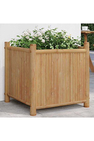 vidaxl أصيص نباتات من الخيزران 50×50×50 سم