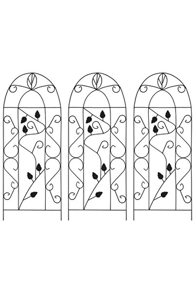 vidaxl Plant Climbing Racks 3 pcs Black 40x100 cm Iron