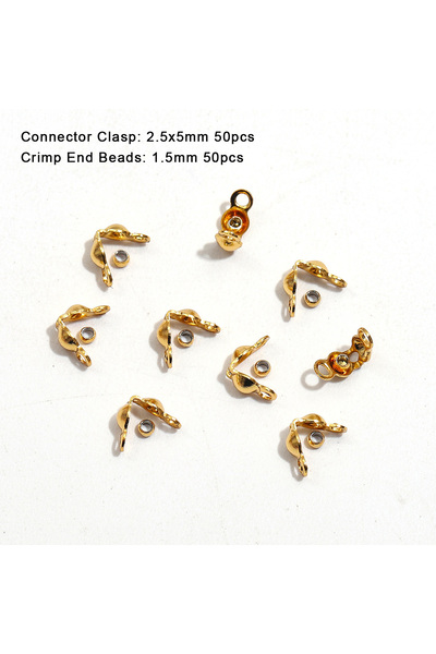 Choice 2.5X5mm 100pcs 100pcs/lot Stainless Steel Gold Plated Connector Clasp Crimp End Beads For Bracelet