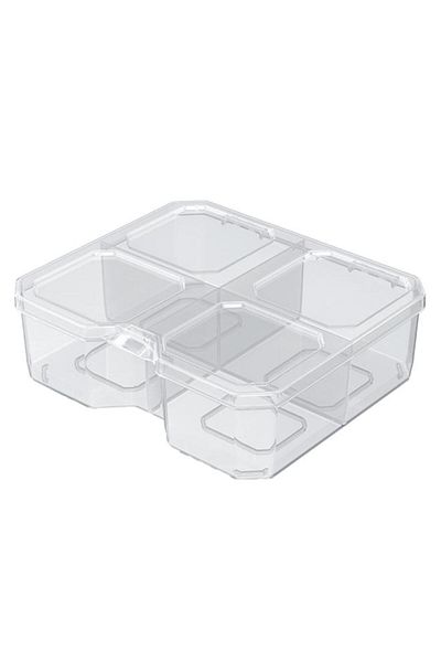 Generic Kistenberg SQR 15 High 4-Compartment Portable and Durable Tool Organiser Clear