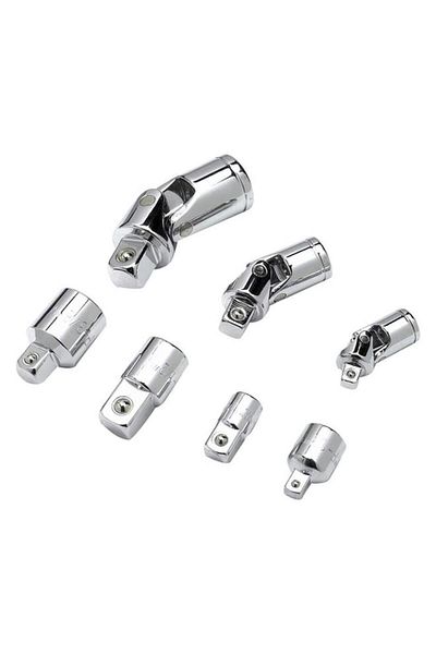 Generic Performance Tool 7-Piece Universal Joint and Adapter Set Silver W30935