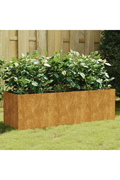 vidaxl سرير حديقة مرتفع 120 × 40 × 40 سم من الفولاذ كورتن