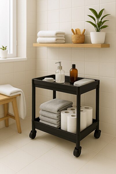 Sas Haus رف منظم للحمام والمطبخ متعدد الأغراض ذو طابقين باللون الأسود من Flex Elite Pro - منظف أسفل الحوض