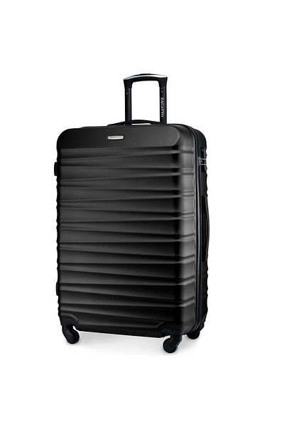 zagatto Valiză mare, neagră, 90L, 4 roți pivotante, mâner din aluminiu, mărimea L, ZG501 A