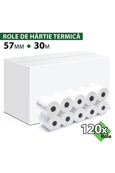 ROLTECH ROLTECH thermal paper roll, 57mm x 30m, 12mm tube, 48g, 120 rolls/box