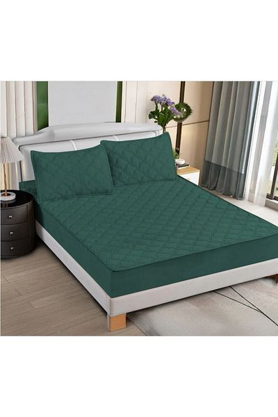 OEM Quilted bed cover and 2 velvet pillowcases 180x200cm, with elastic, topper model