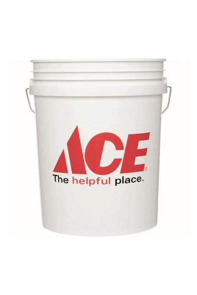 ACE Durable Plastic Long-Lasting Open-Top Bucket White 5 gallon