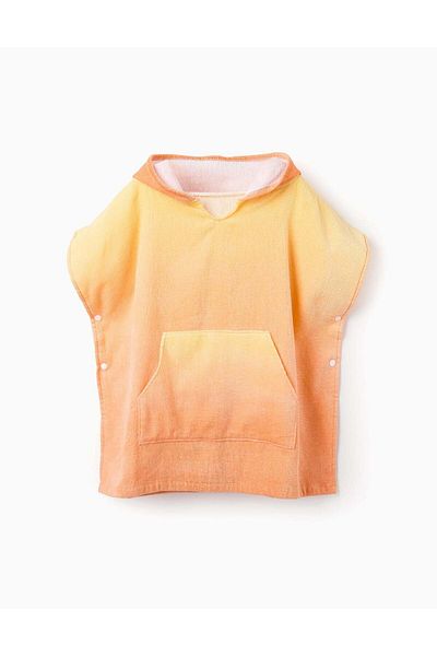 Ziddy Beach Hooded Poncho for Children, Yellow/Orange