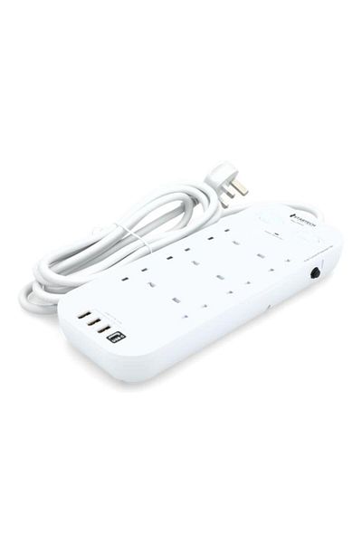 Generic StarTech 6-Outlet Power Strip Extension Cord with 3-USB White HN6089
