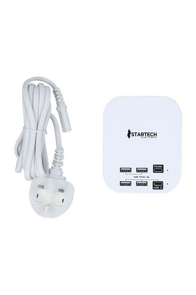 Generic StarTech Durable High Quality Speedy and Safe Charging 30W Multiple USB Port Hub White