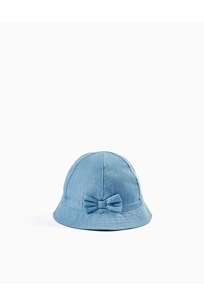 Ziddy Twill Hat with Bow for Girls, Blue