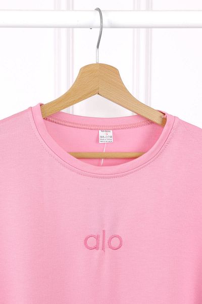 İmajButik Ροζ κεντημένο κοντομάνικο μπλουζάκι Modal