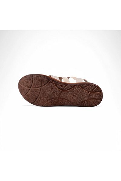 M.P. Women's daily sandals - beige, leather