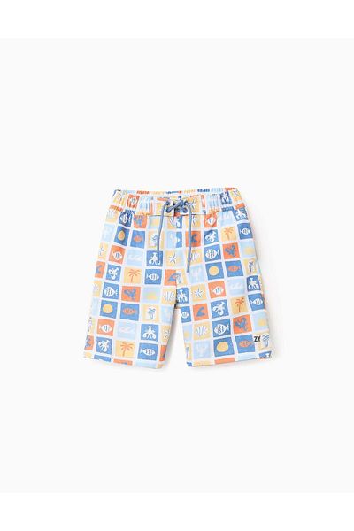 Ziddy Swim Shorts with Pattern for Boys, Multicolour