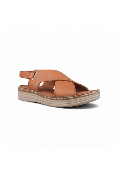 M.P. Women's Casual Sandals - Tan, Leather