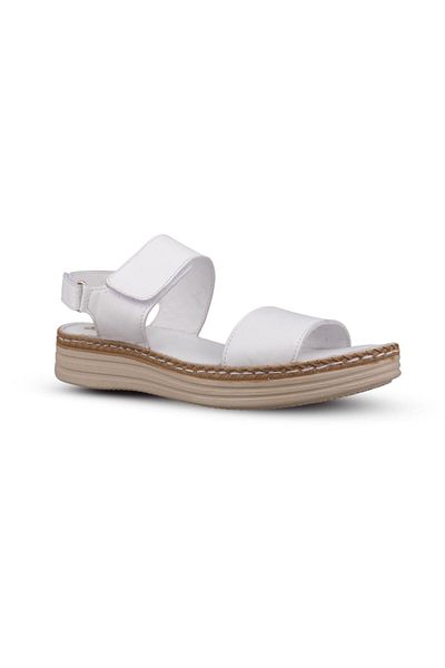 M.P. Women's daily sandals - white, leather
