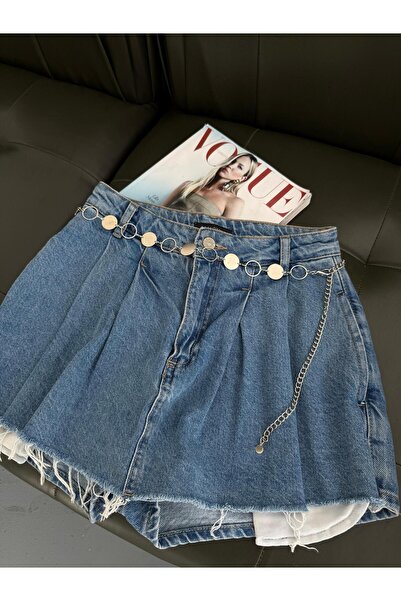 coaksco Kadın Yuvarlak Halka Ve Pul Detaylı Zincir