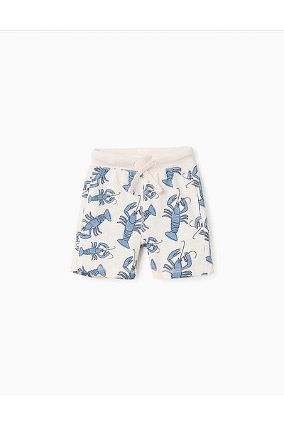 Ziddy Cotton Shorts with Motif for Baby Boys 'Lobster', Beige
