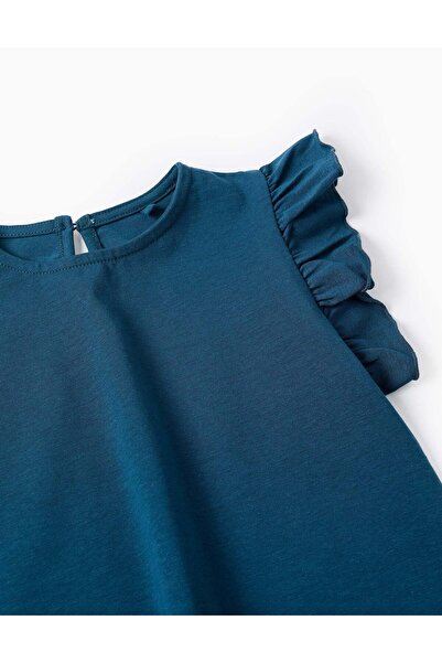 Ziddy Vest Top with Ruffles for Girls, Dark Blue