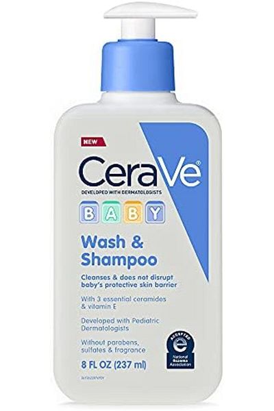 CeraVe Baby Wash & Shampoo, Fragrance, Paraben, & Sulfate Free, Tear-Free Baby Bath, 8 Ounce