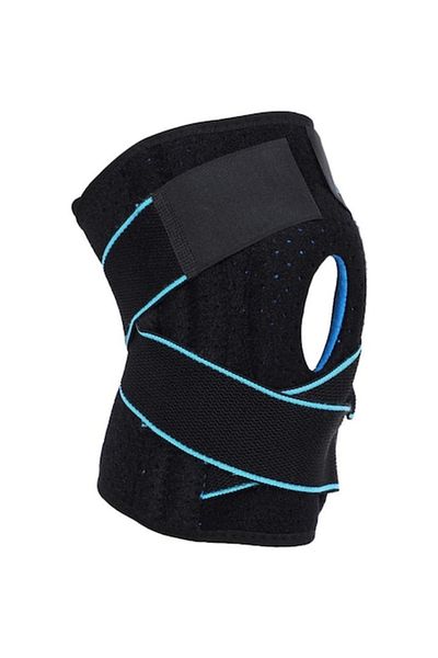 TrioStore Flexible Knee Brace With Patella Support, Black/blue, Universal Size