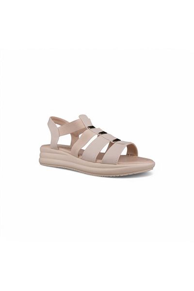 M.P. Women's daily sandals - beige, leather