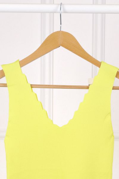 İmajButik Κίτρινη μπλούζα Mercerized με λαιμόκοψη V