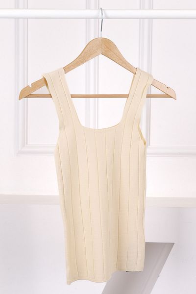 İmajButik Μπεζ μπλούζα με τσαλακωμένο τετράγωνο γιακά