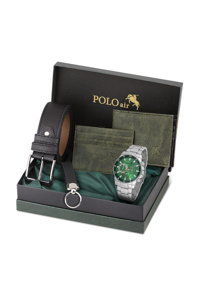 Polo Air Spor Kasa Erkek Kol Saati Cüzdan Kemer Kartlık Anahtarlık Set Kombin...