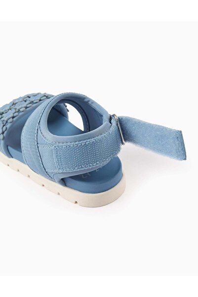 Ziddy Sandals with Flowers for Baby Girls, Blue