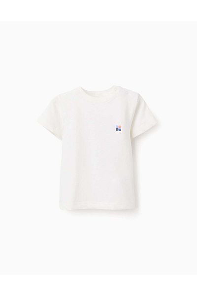 Ziddy Cotton T-shirt for Baby Boys 'You & Me x Graça Paz', White