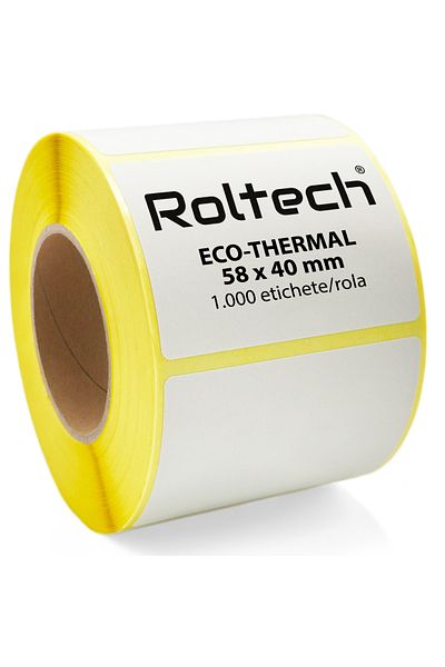 ROLTECH Thermal label roll ROLTECH | 58x40mm | 1000 sheets/roll | 40mm tube | Thermal label roll