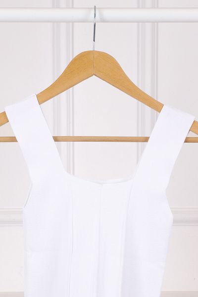 İmajButik Μπλούζα με τετράγωνο γιακά Ecru Mercerized