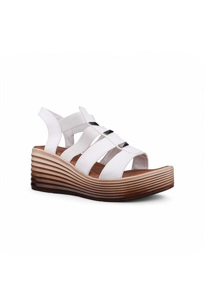 M.P. Women's daily sandals - white, leather