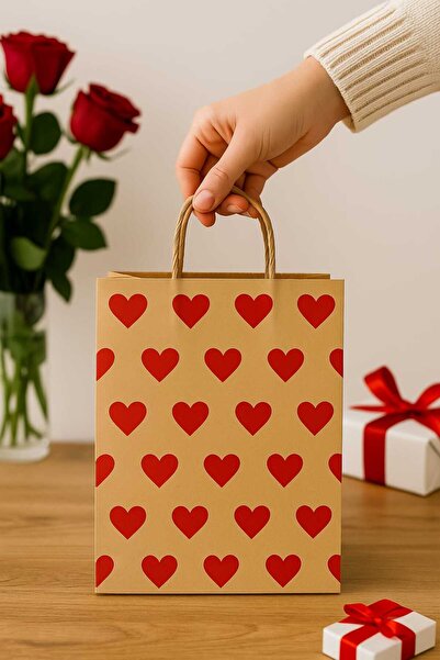 HDF PAZARLAMA 25 ΤΕΜ ΚΑΡΔΙΑ ΜΟΝΤΕΛΟ 18*8*24 ΤΣΑΝΤΑ KRAFT