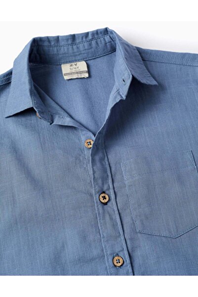 Ziddy Short Sleeve Cotton Shirt for Boys, Blue