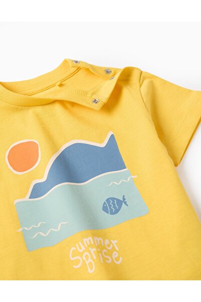Ziddy Cotton T-shirt for Baby Boys 'Summer', Yellow