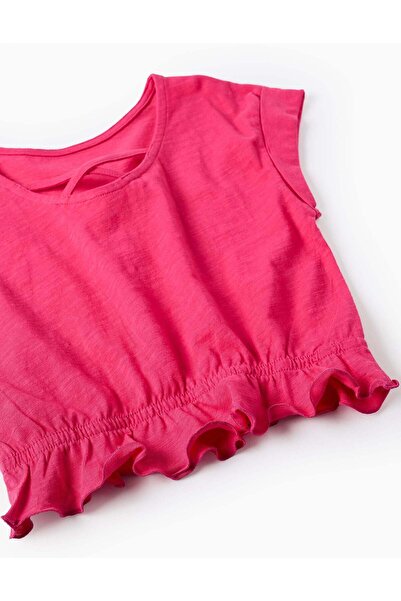 Ziddy Cotton Kimono Sleeve T-shirt for Girls, Pink