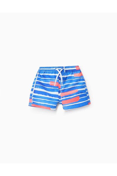 Ziddy Swim Shorts for Baby Boys 'You&Me x Graça Paz', Blue/Coral
