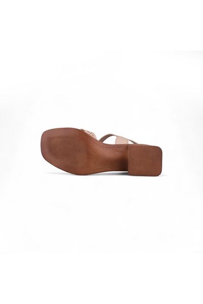 M.P. Women's daily sandals - beige, leather