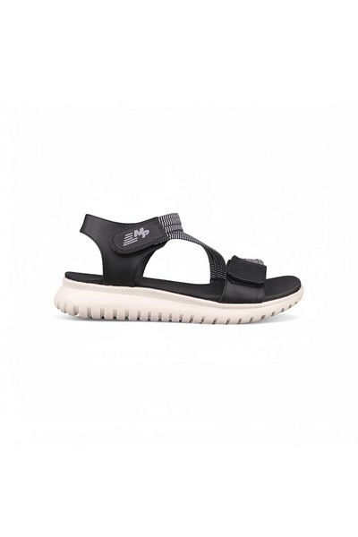 M.P. Women's Casual Sandals - Black-White, Leather