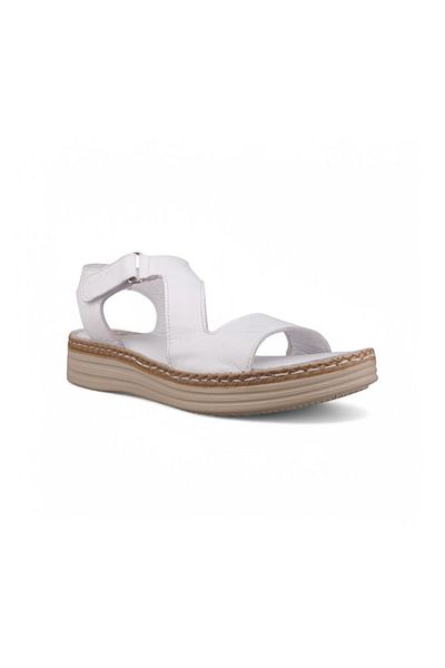 M.P. Women's daily sandals - white, leather
