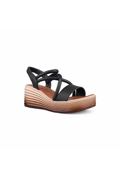 M.P. Women's Black Casual Sandals - Black, Textile