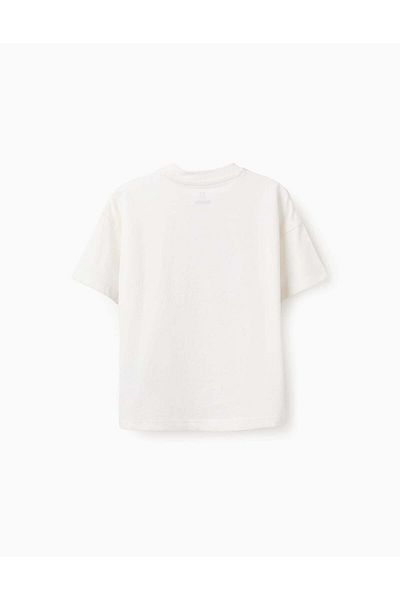 Ziddy Cotton T-shirt for Boys 'Sun, Sea & Seafood', White