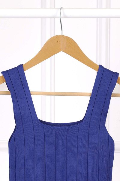 İmajButik Μπλούζα Saks Blue Twill με τετράγωνο γιακά