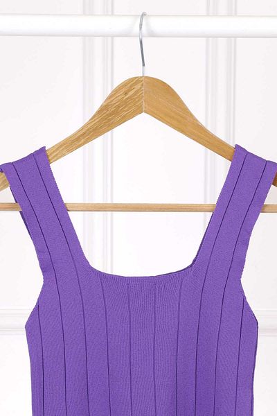İmajButik Μωβ Μπλούζα με Τσαντάκι τετράγωνο γιακά