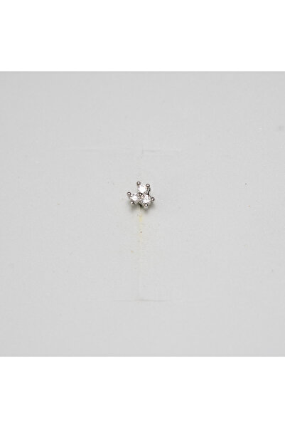 Piercing by Sever 3 Şeffaf Taşlı Model Çelik Piercing… Gümüş/Silver Renkli (T...